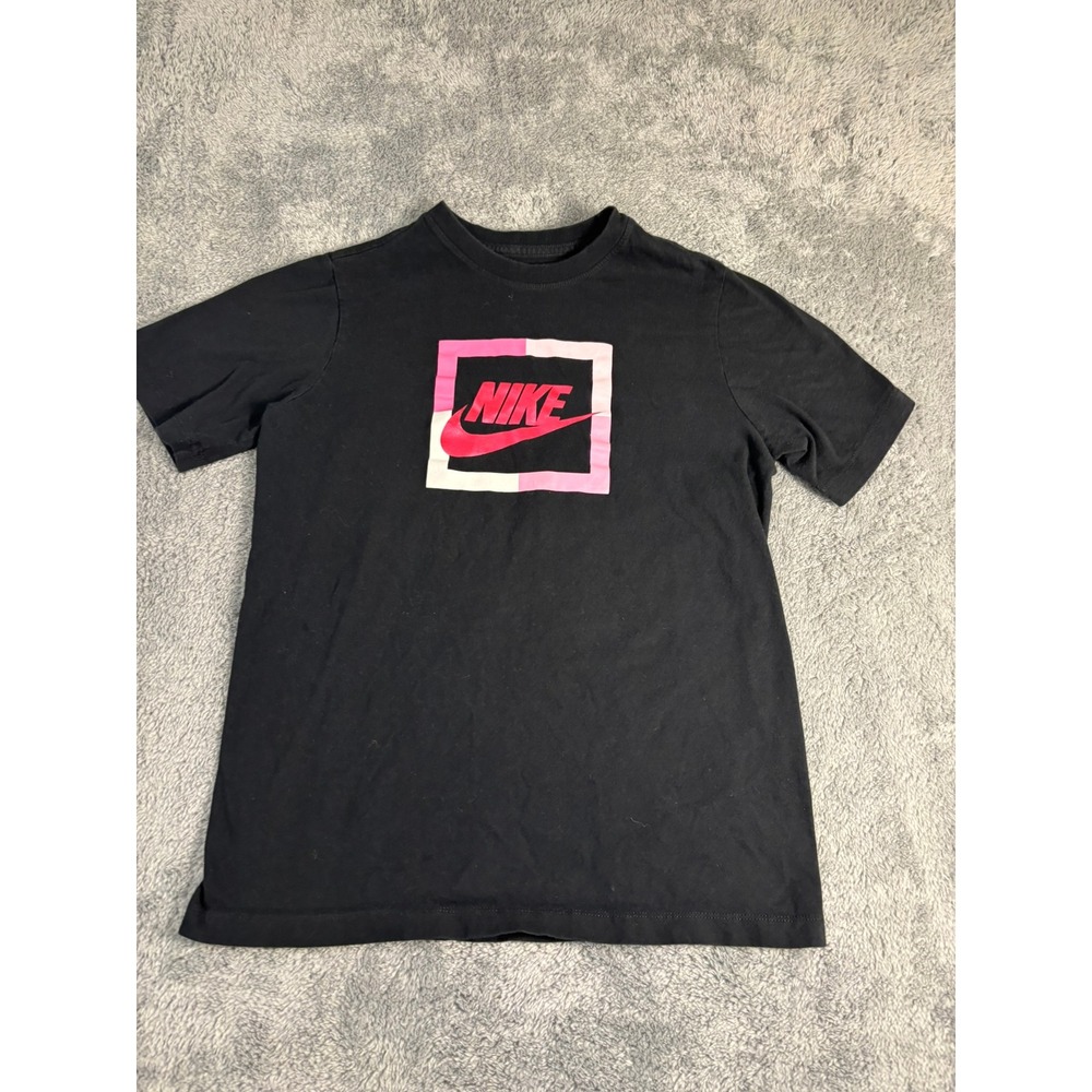 Nike The Nike Tee Black Pink Graphic Box Logo T-Shirt XL Boys Kids